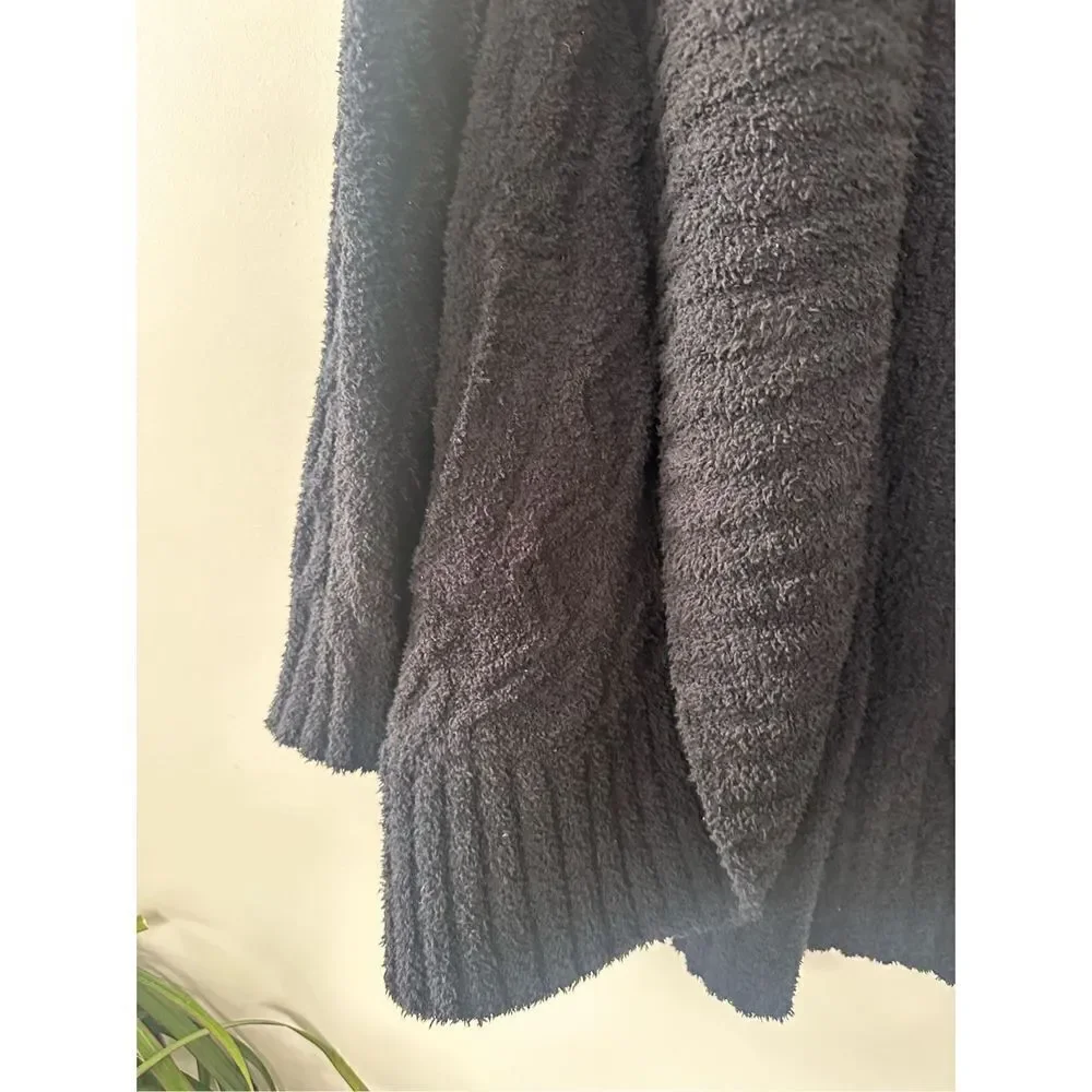 Barefoot‎ Dreams CozyChic Chenille Shawl Cardi Thick Black